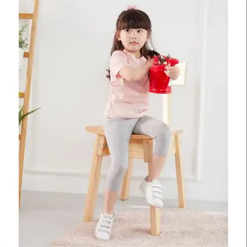 儿童打底裤舞蹈裤裤女童打底裤踩脚裤夏季薄款白色小孩健美裤