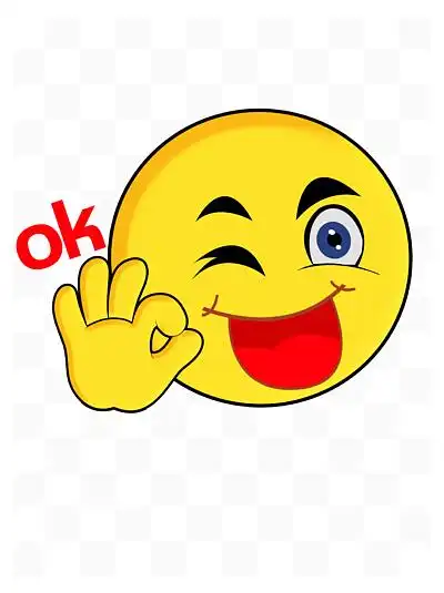 卡通可爱 i>手 /i> i>绘 /i>开心大笑同意 i>ok /i>赞同调皮表情