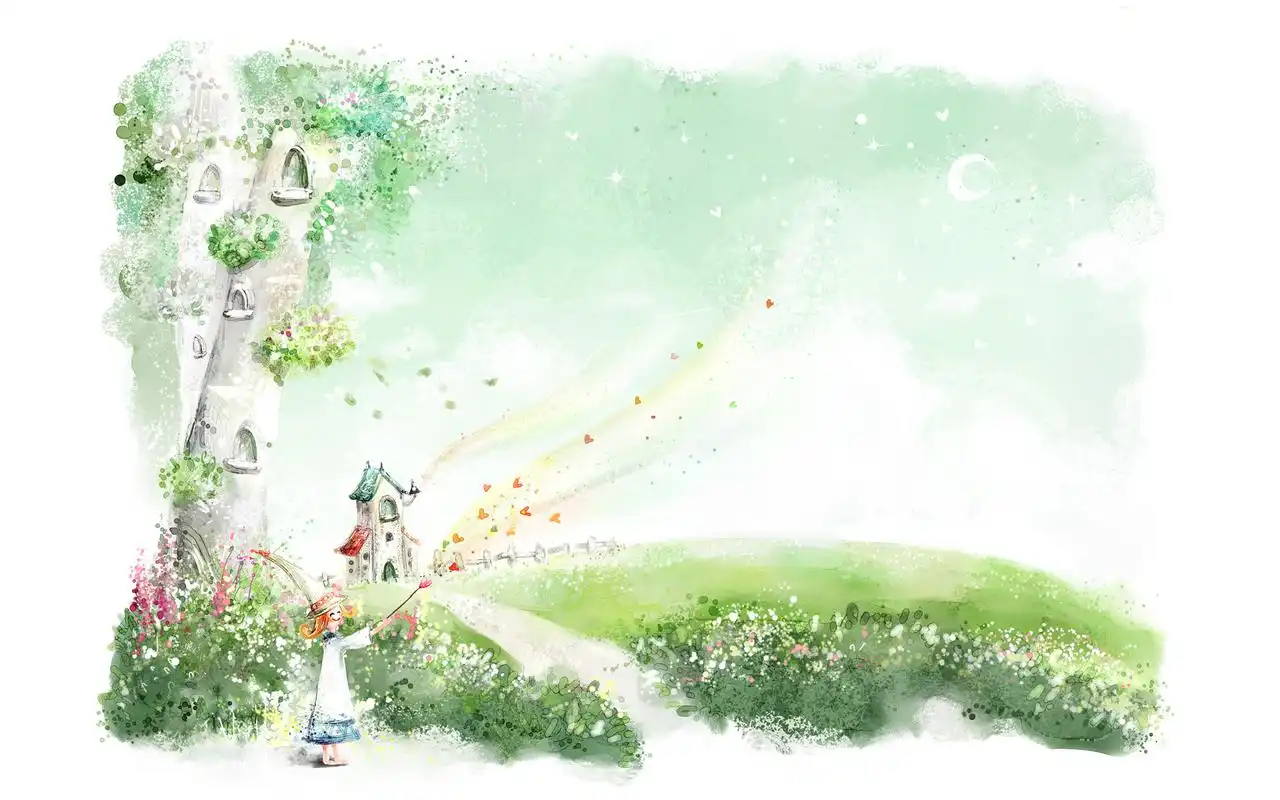 天空幻想小清新绿色植物高清电脑桌面壁纸下载(三)