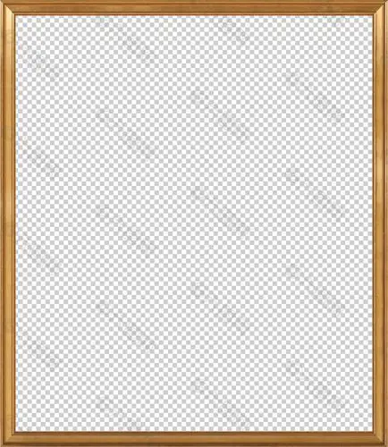 金色简约相框免抠png透明图层素材