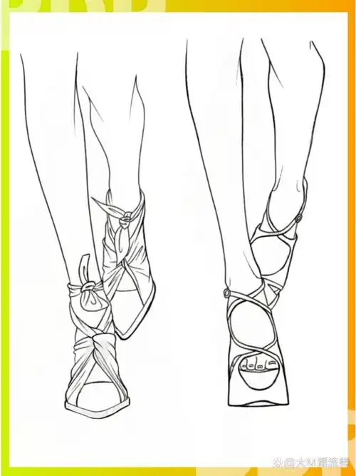 服装设计考研 | 不同款式鞋子画法91 90很多同学在画线稿时候不太