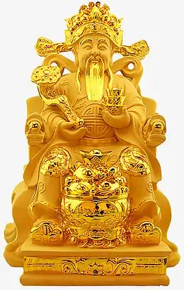 高清招财入宅财神免扣金漆财神爷