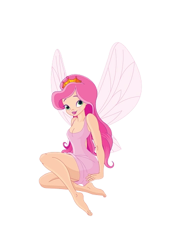 矢量粉色美丽花仙子女