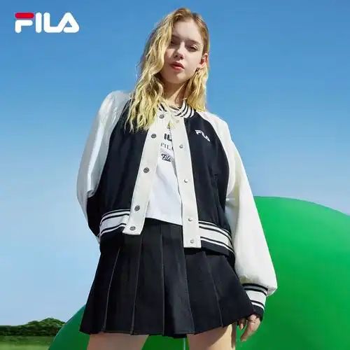 fila斐乐官方女子运动外套2022年春季新款撞色时尚休闲棒球服女