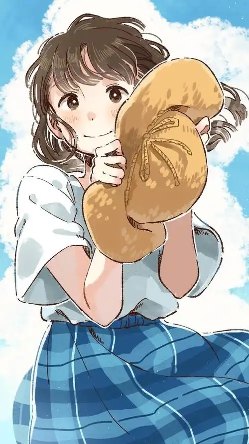 治愈系动漫少女清新甜美手绘插画