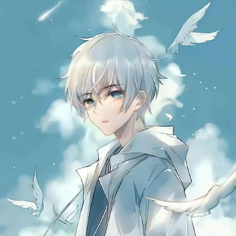 白色系飞鸟与少年动漫男生头像 图片为网络找图,非原创~         #