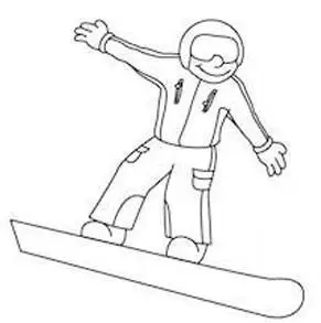 自由式滑雪简笔画