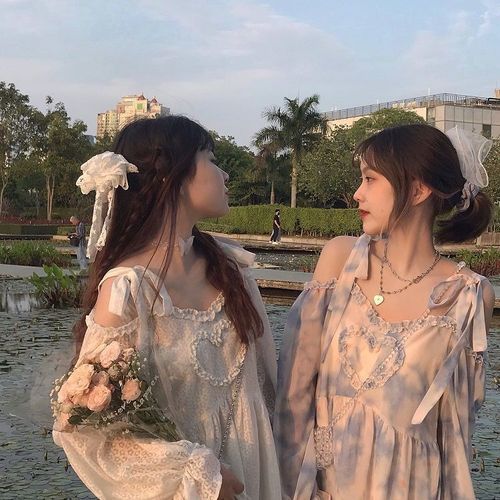 axcy超仙连衣裙女2022夏季日系学生宽松软妹少女薄款长袖闺蜜吊带裙子