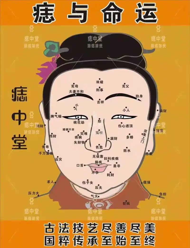 痣长在同不的位置,都藏蕴着不同的含义,每一颗痣都有它生长的原因