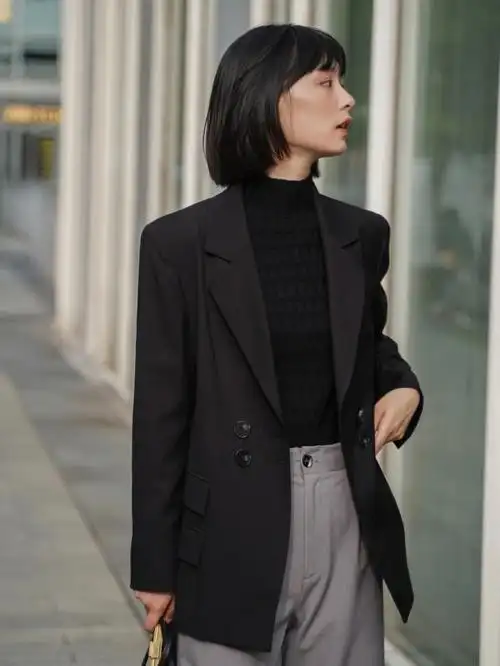 必入的黑色西装75通勤百搭一周不重样