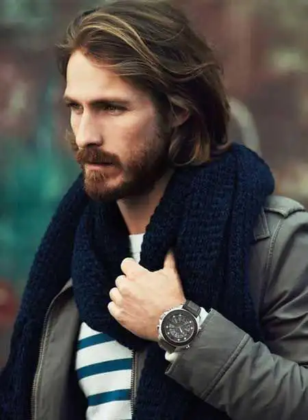 男士微卷中长发发型图片睡不醒style