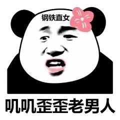 钢铁直女儿老男人(熊猫头表情包)