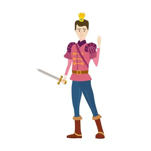 中世纪童话中戴着王冠的年轻王子图片下载