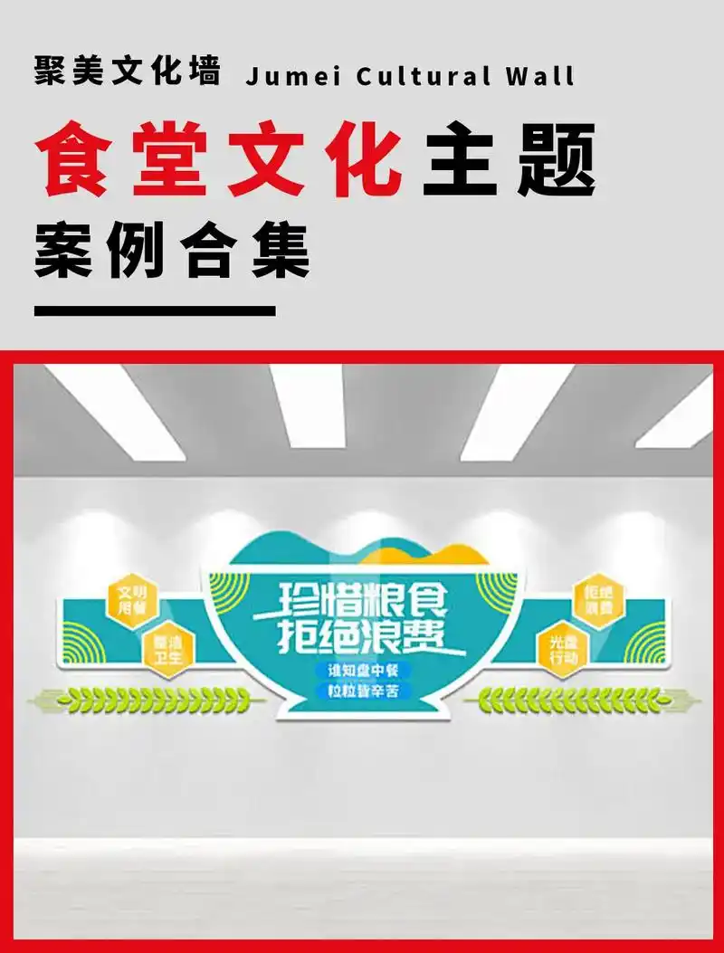 一组食堂文化墙设计案例!适用于企事业单位,学校等 - 抖音
