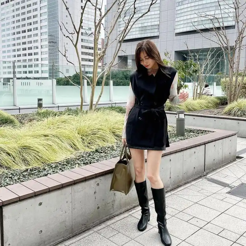 轻熟女长筒靴穿搭分享