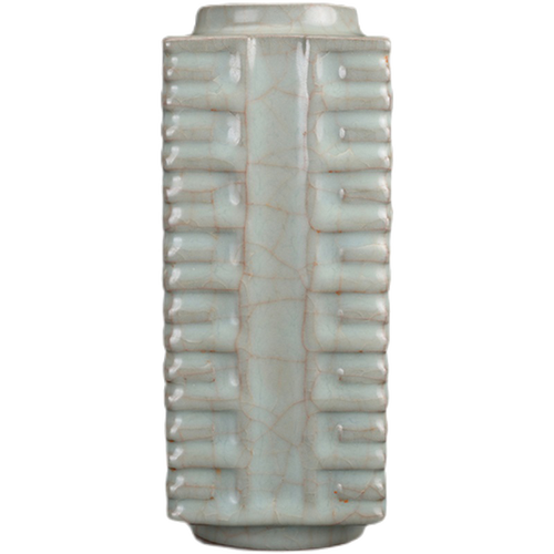 宋瓷宋官窑青釉琮式瓶仿古瓷器古董古玩五大名窑收藏陶瓷花瓶