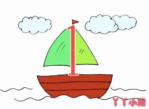 帆船简笔画怎么涂颜色