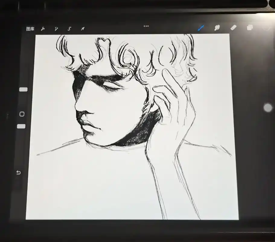 三步教你画周杰伦04 (终于把爱了很久的周董画下来啦!) # - 抖音