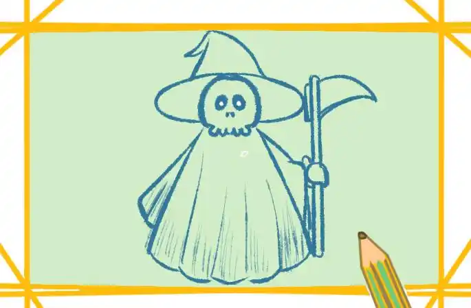 万圣节的死神简笔画教程好看的图片