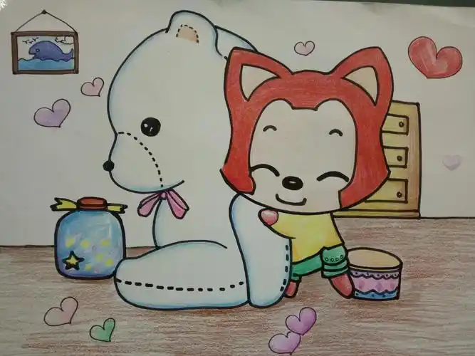 漂亮彩铅画小清新彩铅简笔画简单多肉简笔画彩铅手绘龙猫彩铅手绘简笔