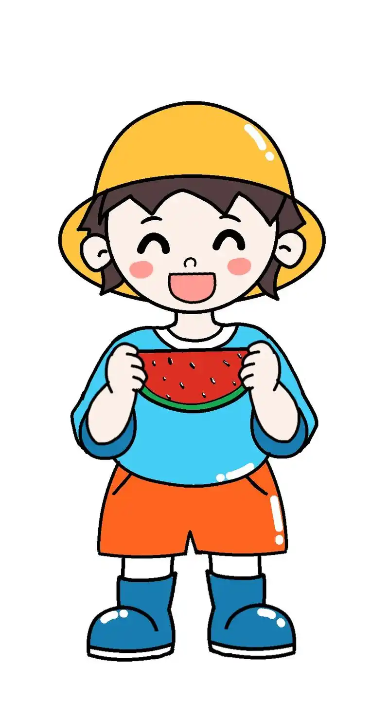 夏天小朋友简笔画