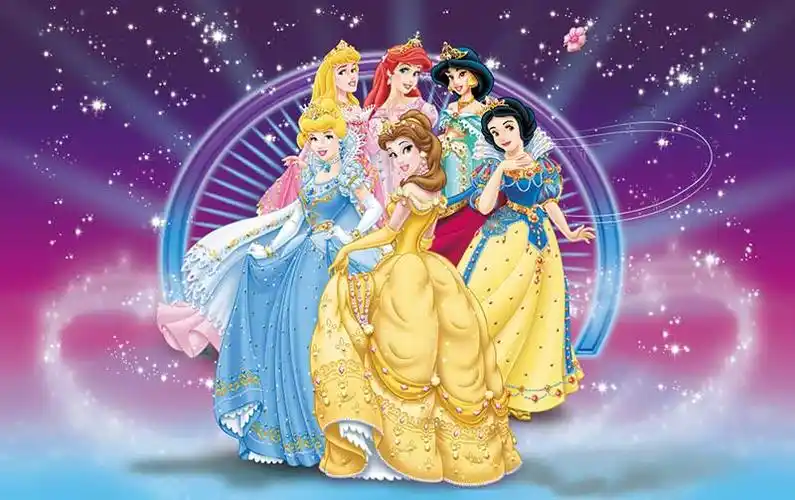 xt16047儿童卡通迪士尼公主星空梦幻烟火女孩房