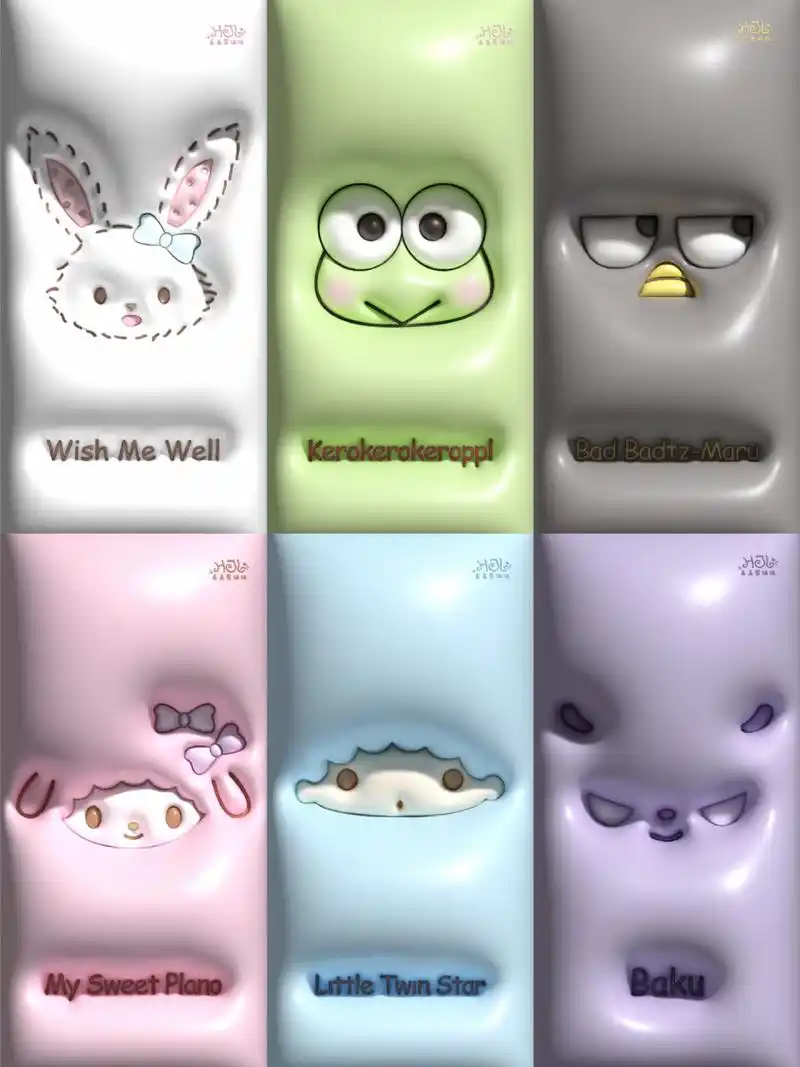 原创/3d立体三丽鸥大脸壁纸系列2 喜欢的自行截图 转发须标注此处