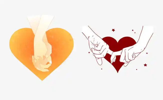 手绘民族团结手心相连免抠图元素