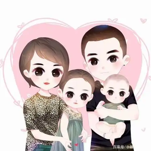 个性头像,一组幸福家庭亲子微信头像,手绘风喜欢吗?
