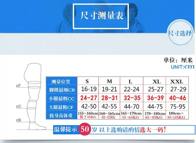 医疗郁舒治疗型静脉曲张弹力弹力袜袜子三级压力男女护具器械
