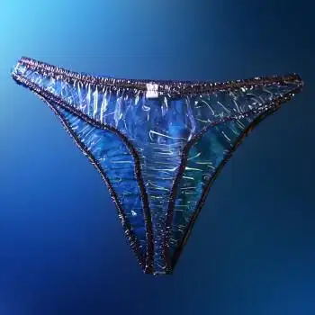 2021春新款性感诱惑超薄透明三角裤女塑料pvc紧身包臀内裤情侣裤 无色