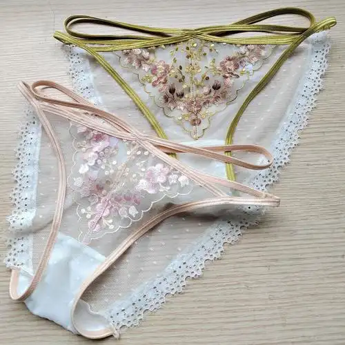 韩版内裤女蕾丝性感惑立体刺绣低腰纯棉裆女士三角短裤头