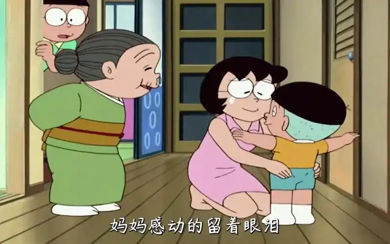 哆啦a梦:大雄贪玩被妈妈训斥,离家出走回到小时候,和奶奶诉苦