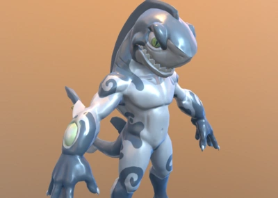 次时代 卡通 q版 鲨鱼人 鱼人 兽人 深海 怪兽