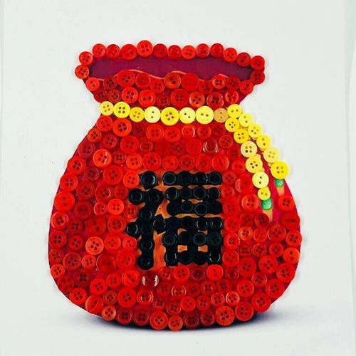 a4贴画儿童彩色纽扣粘贴画diy手工制作材料包幼儿园卡纸创意装饰