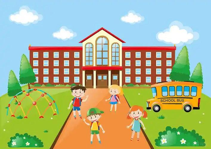 学生_校车_学校_插画_图片大全—全景创意图库(quanjing.