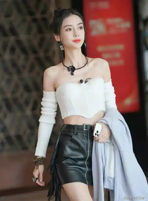 原创真不能低估杨颖的衣品裹身裙大展凹凸身材完全不像当妈的人