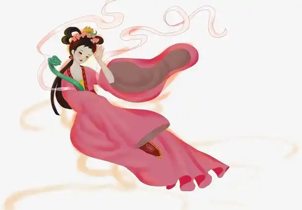手绘中国风仙女插画素材