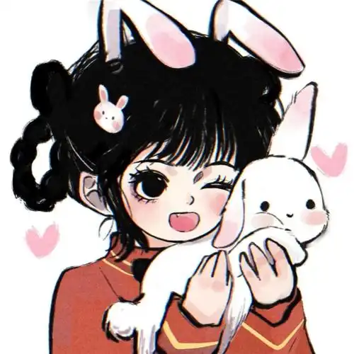可爱手绘兔子一男一女情侣头像图片_情侣动漫头像_头像屋