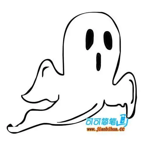 万圣节简笔画幽灵