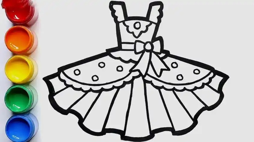 潮流裙子简笔画