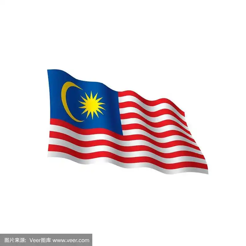 马来西亚国旗,矢量插图