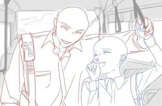 【#绘画素材#】超全正比双人互动素材分享~97更多双人互动素材打包