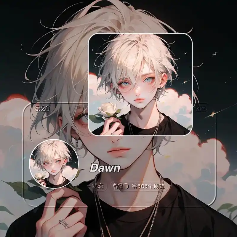 白发蓝瞳高冷少年头像.#超甜情头 #高冷男神 #优质男头 # - 抖音