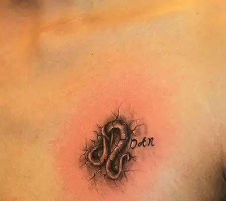 胸前狮子座纹身图案