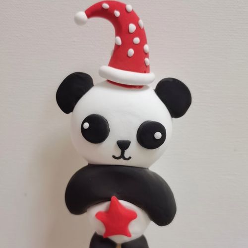 超轻粘土面人小熊猫面人成品人偶纯手工制作幼儿园作业送小朋友