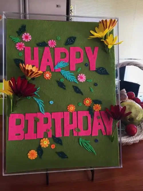 不织布鲜花生日贺卡