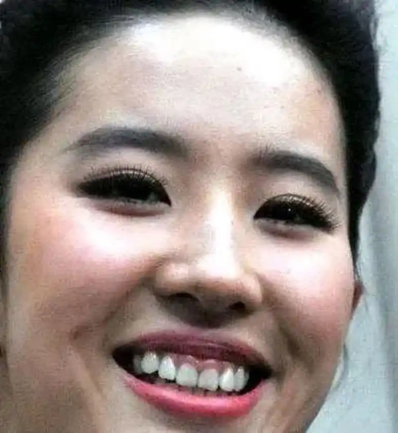 刘亦菲要笑起来不露牙龈就完美了,一笑有点龅牙珍.