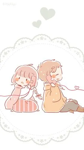 壁纸# #背景# #聊天背景# #手绘# #插画# 我有两颗糖 给你一颗吧乔