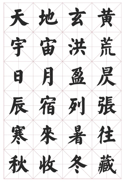 颜体楷书_千字文字帖(清晰版)